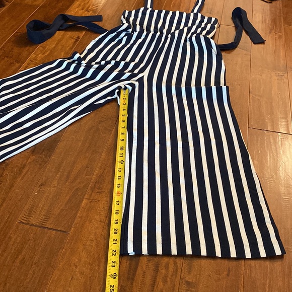 J. Crew Navy and White Striped Jumpsuit Sz 2 - Picture 14 of 14